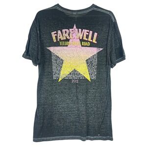 Elton John Tee L Burnout 2022 Farewell Yellow Brick Rd Concert Tour Shirt Gray